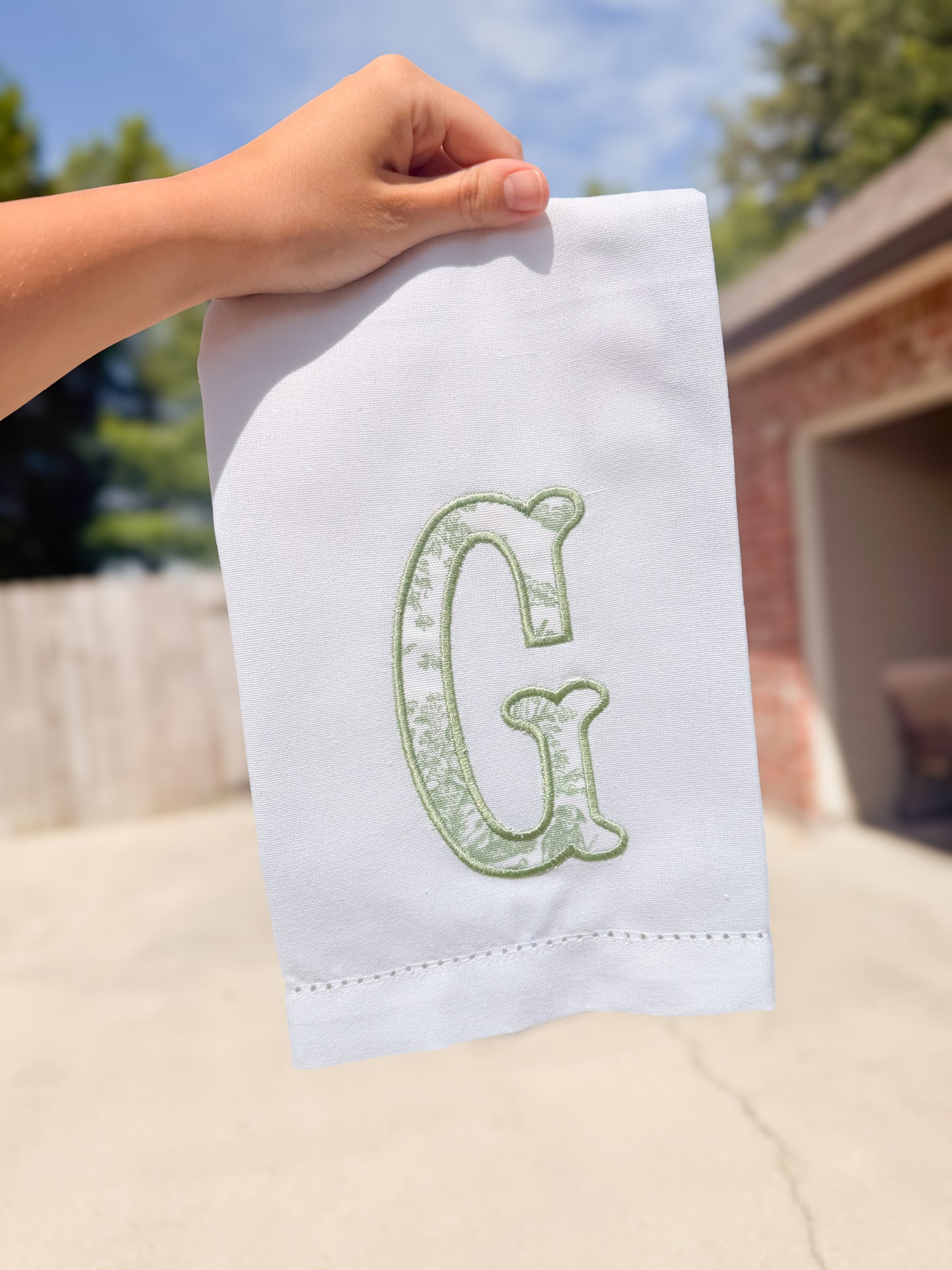 Appliqué hemstitch napkin